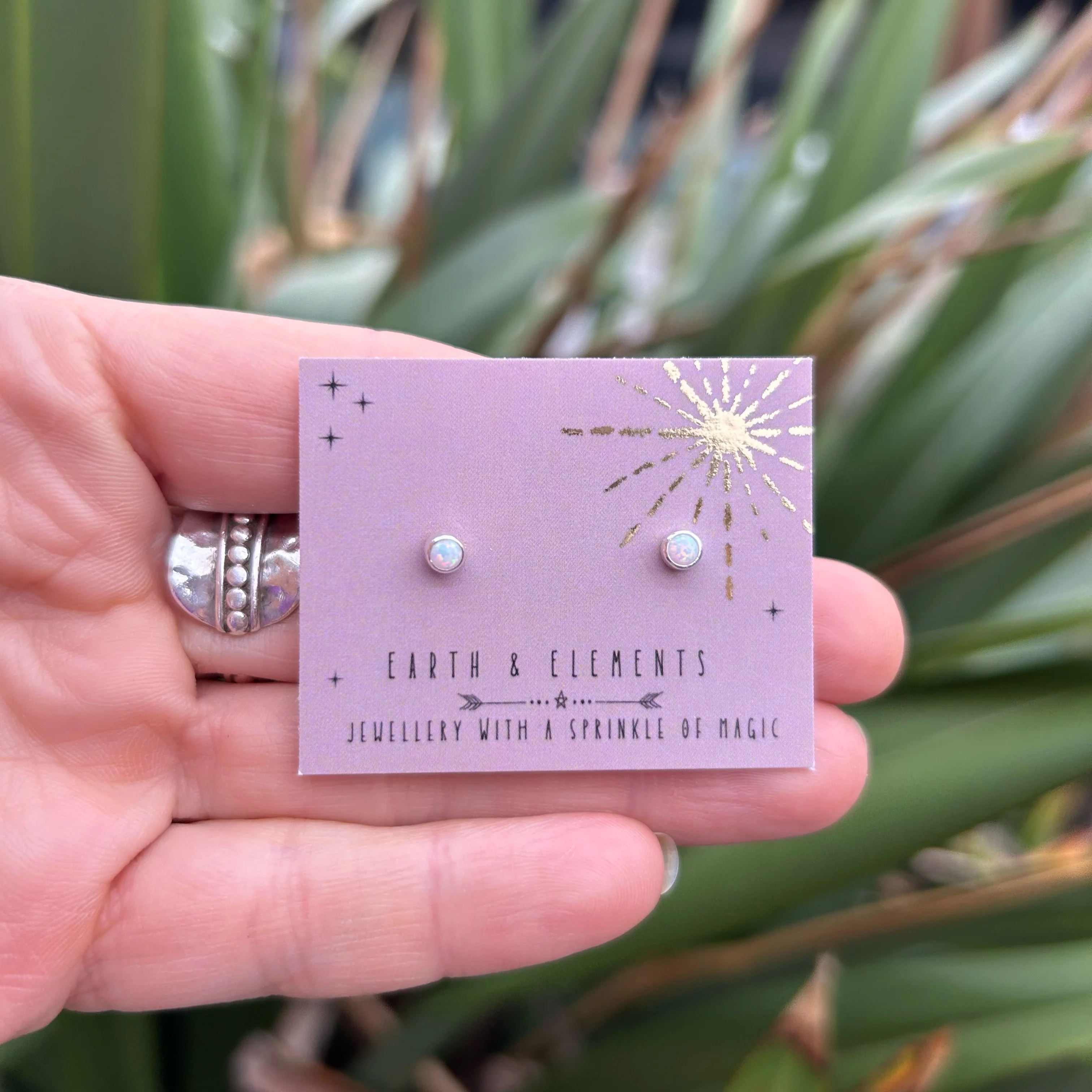 Tiny Opal Stud Earrings - Image 6