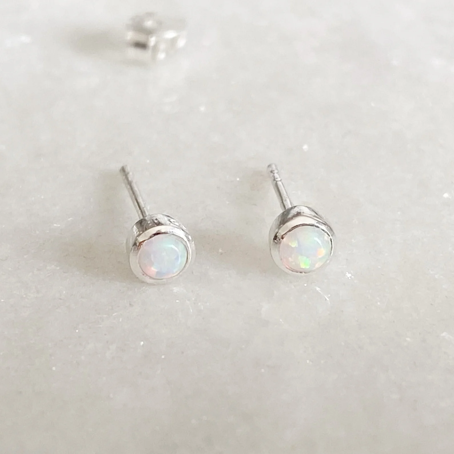 Tiny Opal Stud Earrings - Image 9