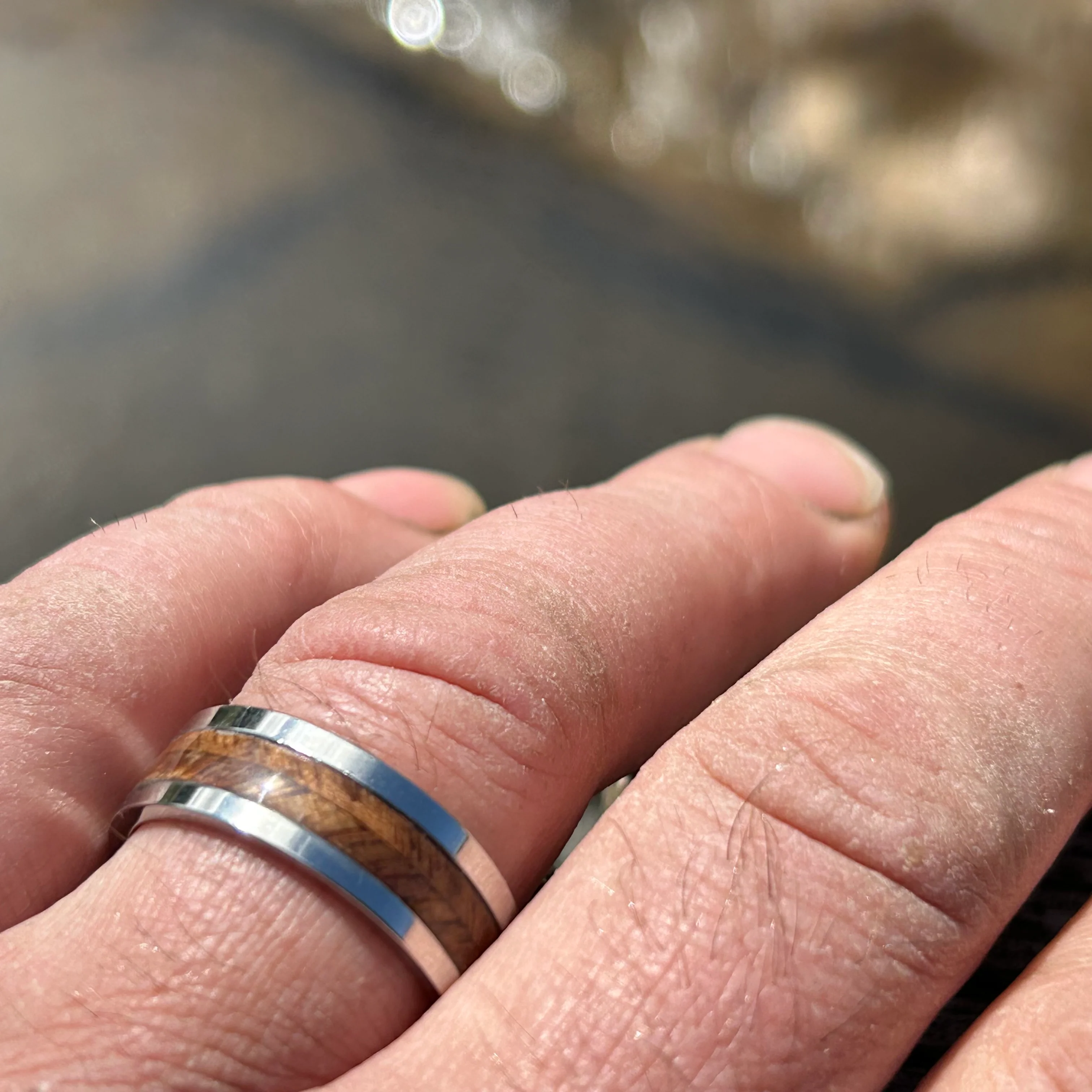 Walnut Herringbone River Ring - UNISEX! New - Image 8
