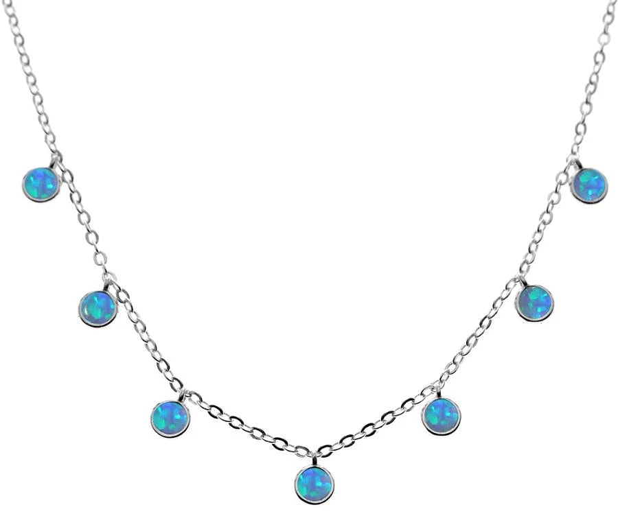 Blue Opal Droplet Necklace - Image 5