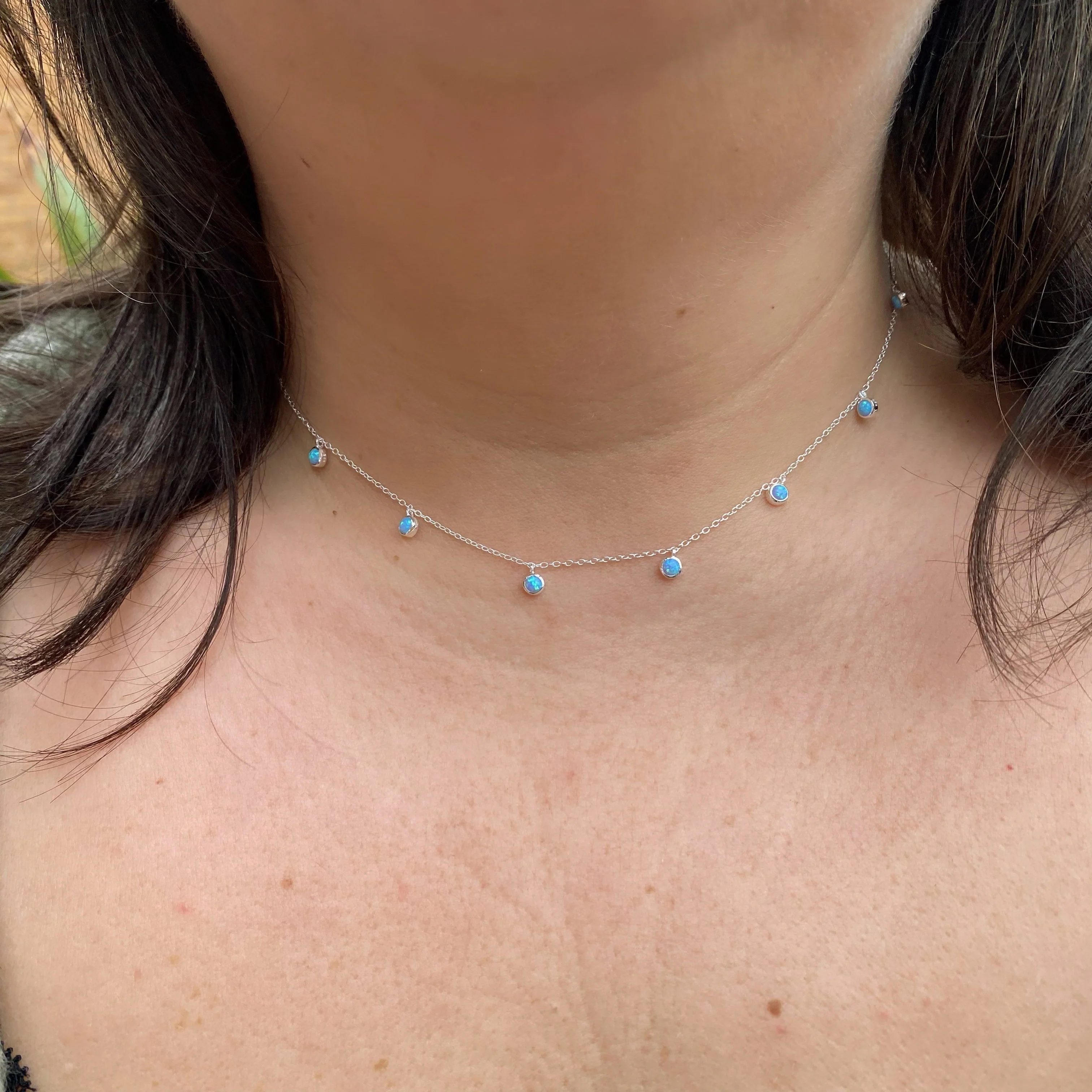 Blue Opal Droplet Necklace - Image 6