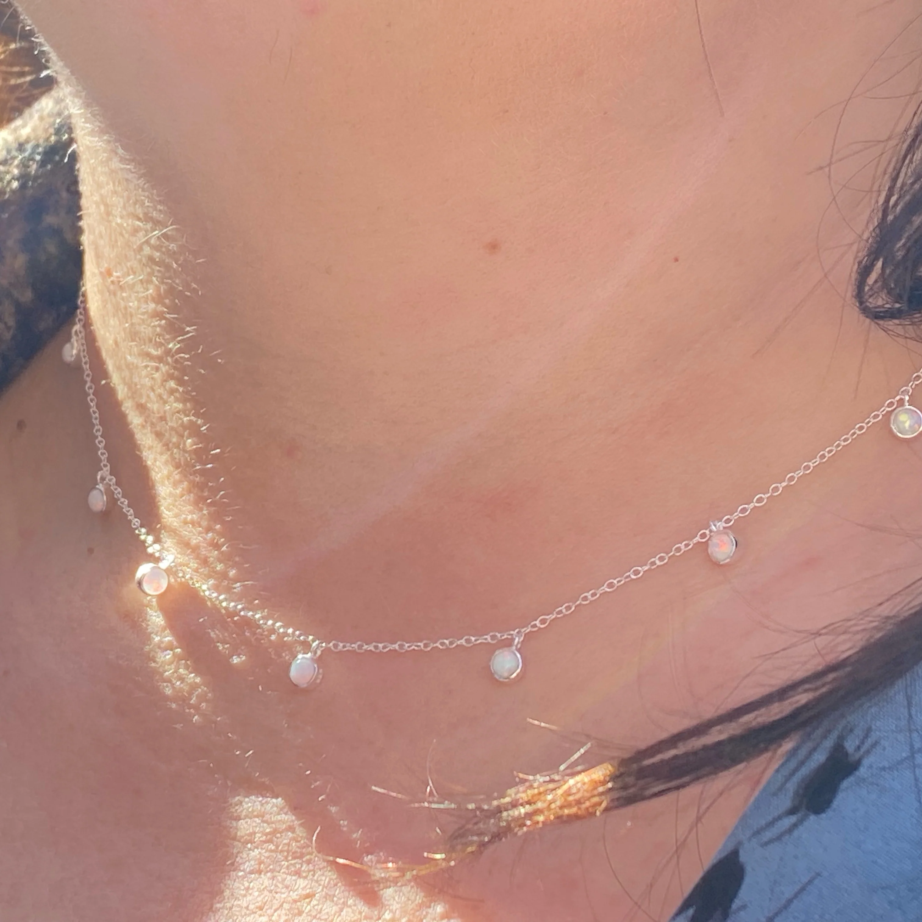 Blue Opal Droplet Necklace - Image 7